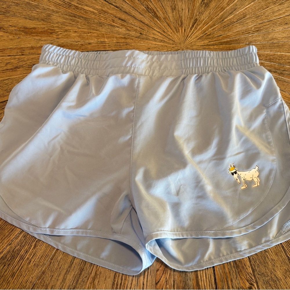 GOAT USA Athletic Shorts M Blue Running Gym Dolphin Hem Lined Activewear